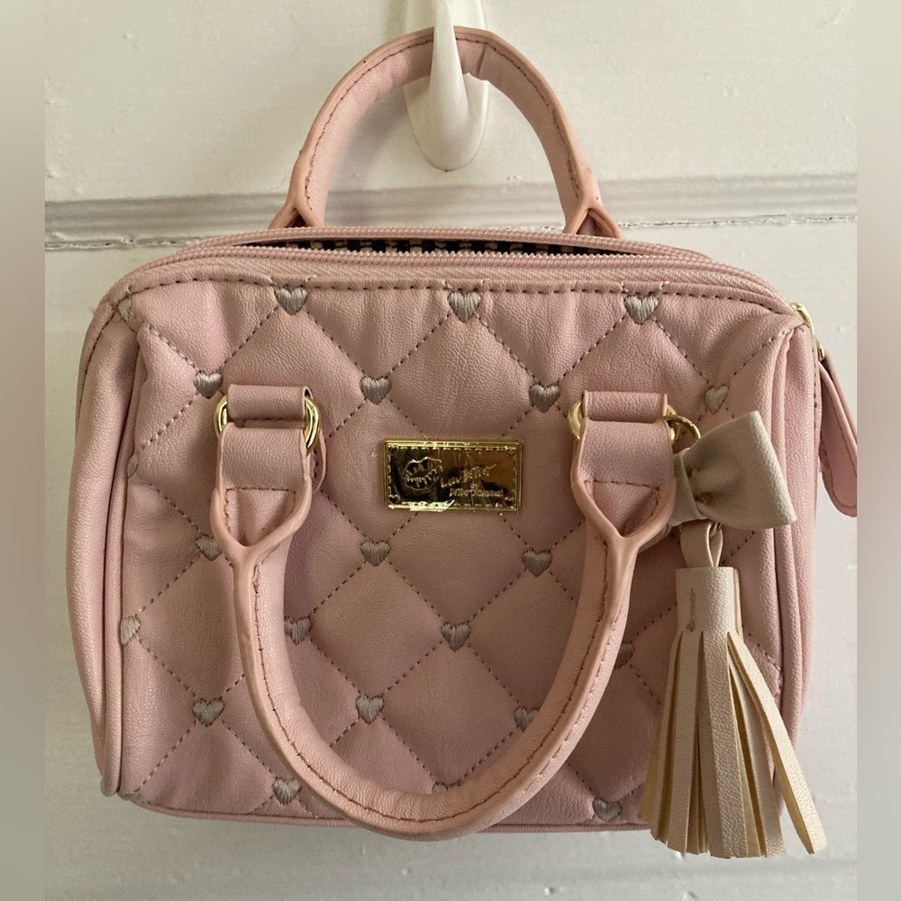 NWOT Betsey Johnson Pink Mini Bag with Gold Accents - Picture 8 of 16